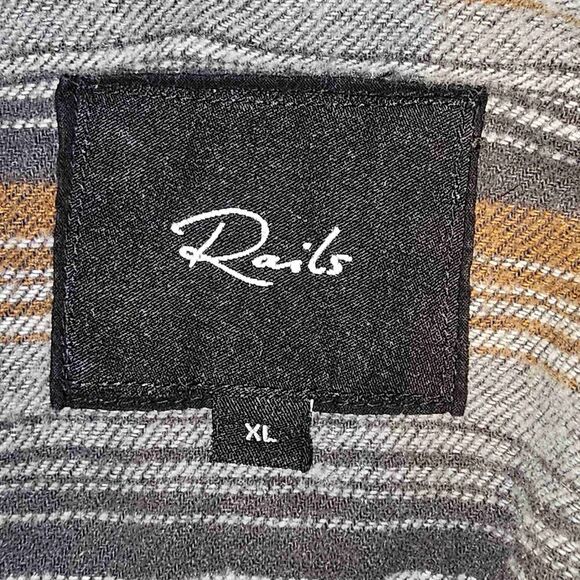 Rails Mens Found Canteen Merid Runson Striped Long Sleeve Button Down Shirt XL - Picture 4 of 6